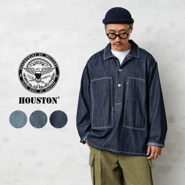 Houston 休斯顿 男士纯棉洗水做旧套头牛仔衬衫40696 227.2元 买手党-买手聚集的地方