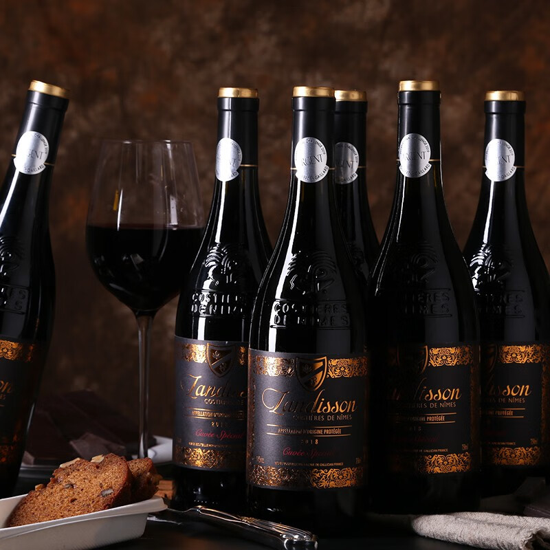 获奖产品landisson勆迪法国原瓶进口aop级窖藏干红葡萄酒750ml
