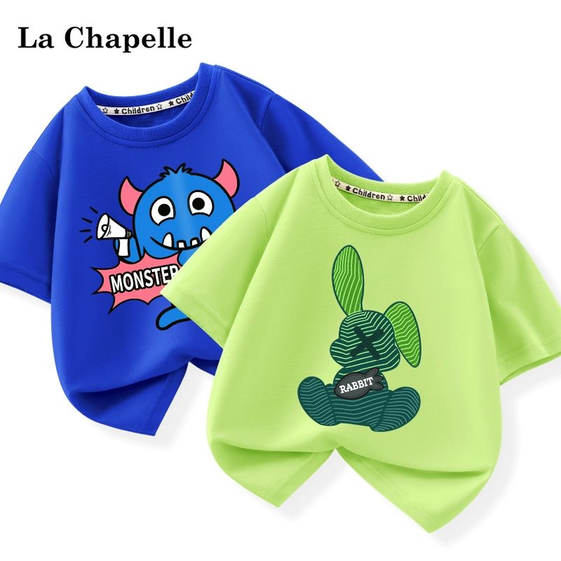 La Chapelle 拉夏贝尔 2024新款儿童纯棉短袖T恤*2件 （80~170码）多款 39.8元包邮（19.9元/件） 买手党-买手聚集的地方