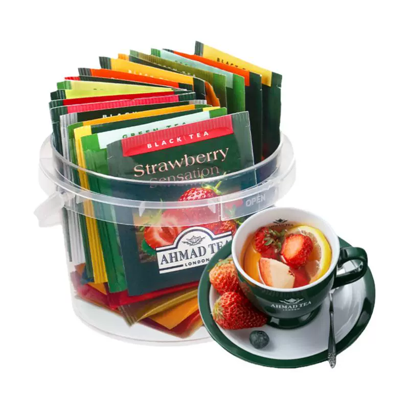 阿联酋进口，AHMAD TEA 亚曼 缤纷茶桶18味水果袋泡红茶 18袋 15.9元包邮 买手党-买手聚集的地方