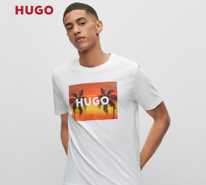Hugo Boss Hugo Boss 雨果·博斯 男士棕榈树图案平纹纯棉短袖T恤 50488952 197.29元（天猫旗舰店790元） 买手党-买手聚集的地方