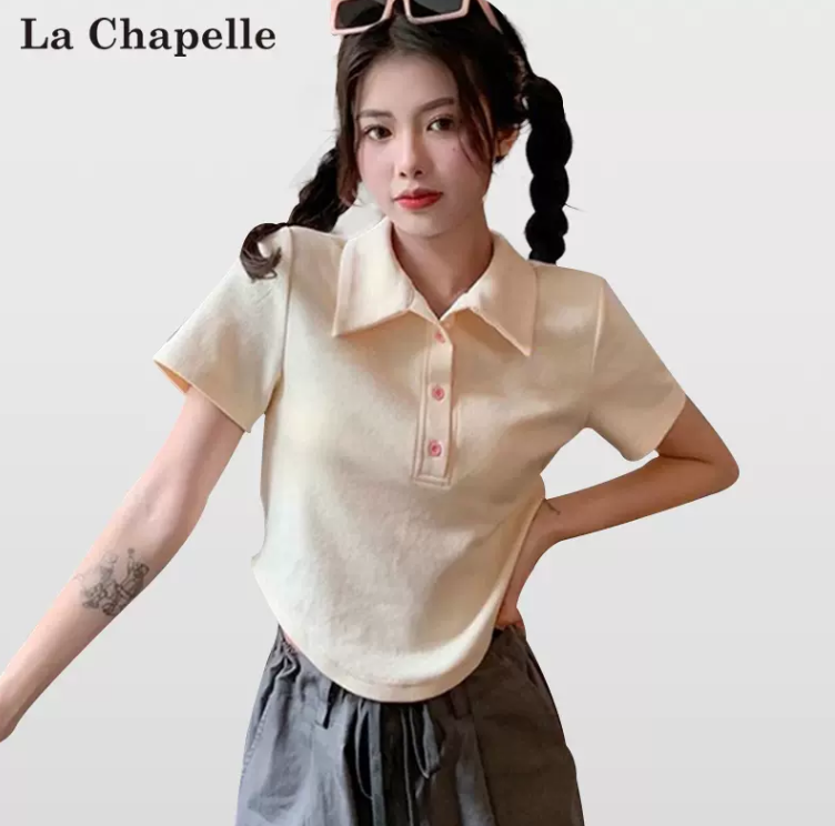 La Chapelle 拉夏贝尔 女士正肩短袖POLO衫 3色 49元包邮 买手党-买手聚集的地方