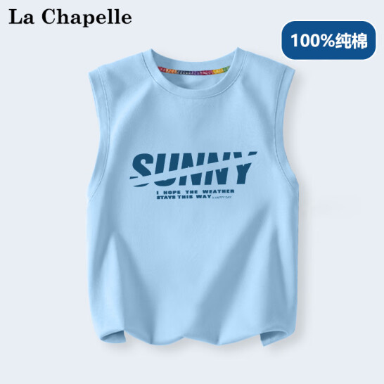 La Chapelle Mini 拉夏贝尔 儿童纯棉无袖T恤（80-130cm码）*3件 39.25元包邮（折13.08元/件） 买手党-买手聚集的地方